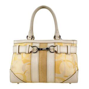 COACH Hampton Signature Stripe Spring Canvas Yellow Shoulder Bag - L0885-F13337
